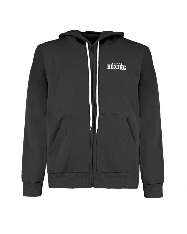 Product: XTREME BOXING - FELPA NERA DA UOMO CON ZIP E CAPPUCCIO (1 of 3)