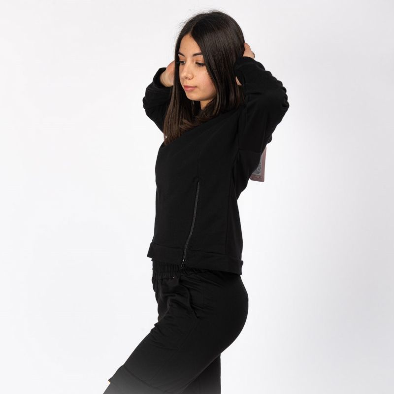 Product: MY JEWELS - FELPA DONNA GIROCOLLO NERO CON DUE ZIP (1 of 15)