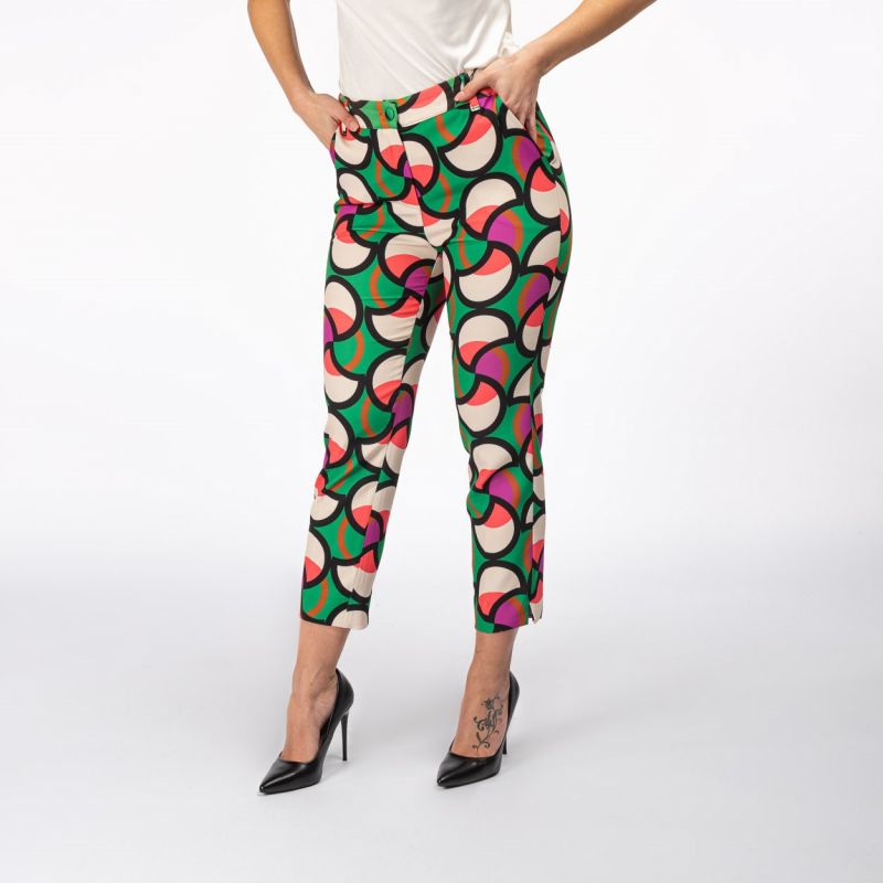 Product: PAQUITA - PANTALONE VERDE TASCA AMERICA E FANTASIA CERCHI (1 of 9)