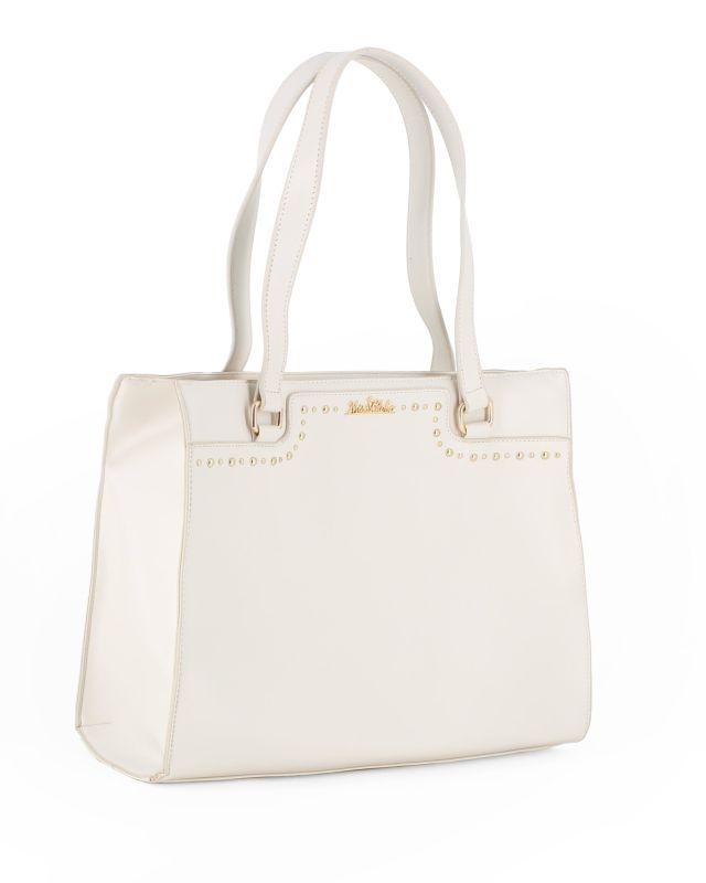 Product: MISS GLOBO - Borsa due manici panna con dettaglio borchie (1 of 4)