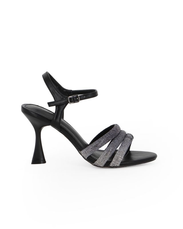 Product: MISS GLOBO - Sandalo gioiello nero con strass tacco 8,5CM (1 of 4)