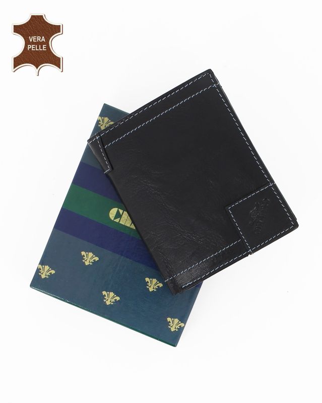 Product: Portafoglio uomo nero con incisione logo frontale, in VERA PELLE - CHARRO (5 of 23)