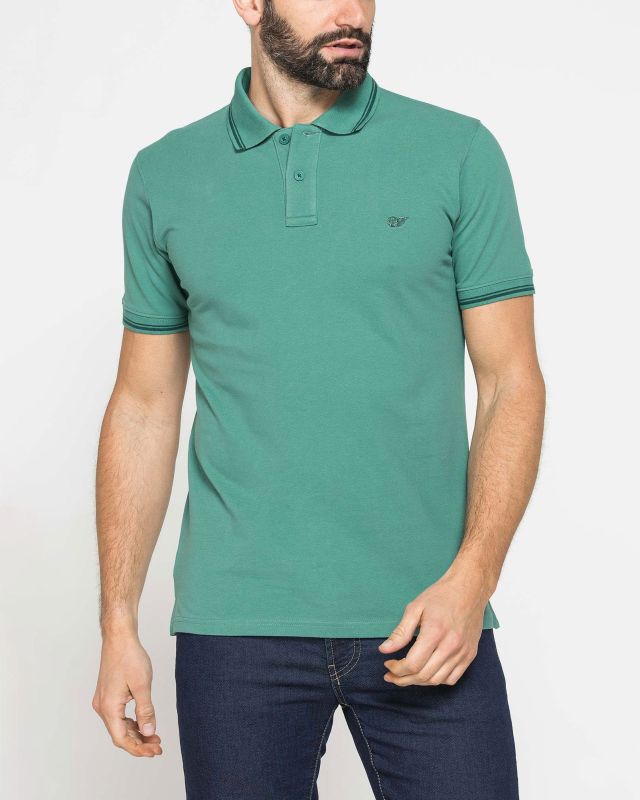 Product: CARRERA - Polo manica corta basic in piquet di cotone con bordino a contrasto (1 of 3)