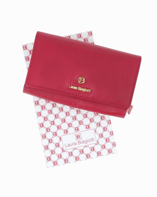 Product: LAURA BIAGIOTTI - Portafoglio rosso in VERA PELLE da donna con patta (5 of 8)