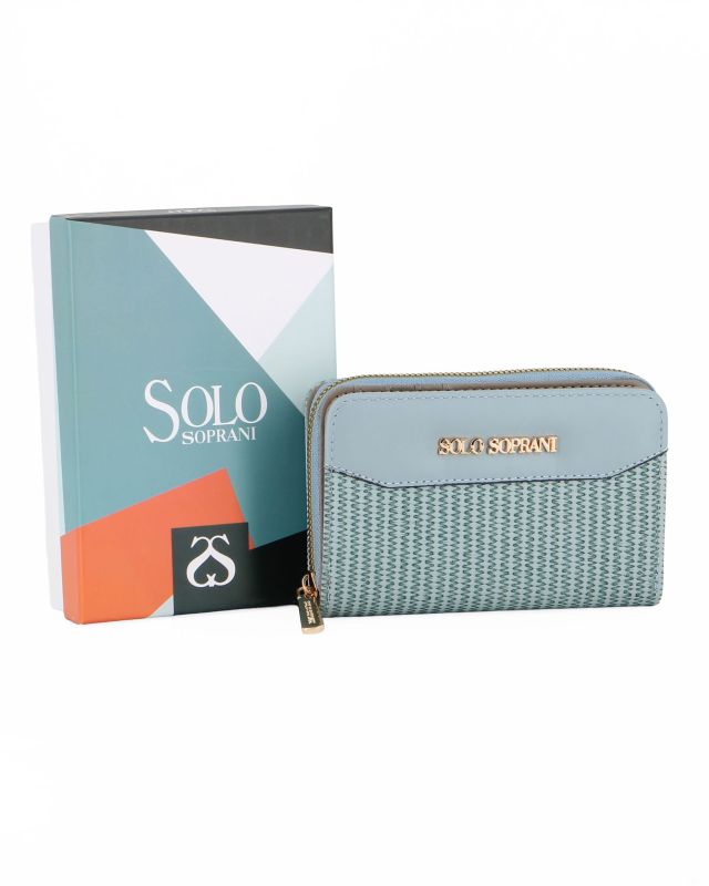 Product: SOLO SOPRANI - Portafoglio jeans plissettato con tre scomparti principali (1 of 3)