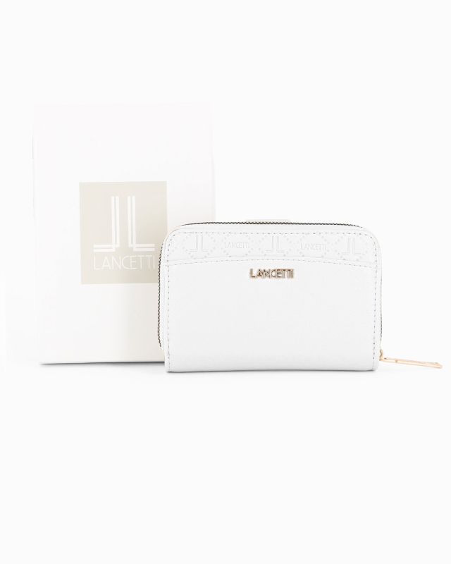 Product: LANCETTI - Portafoglio bianco con due scomparti principali (1 of 3)