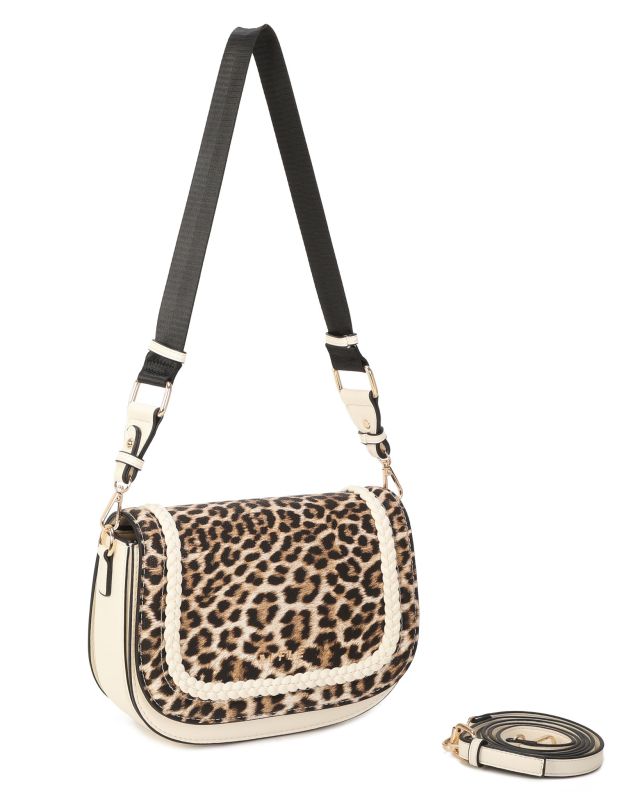 Product: RIFLE - Borsa maculata con tre scomparti interni e treccia sulla patta, tracolla removibile (1 of 3)