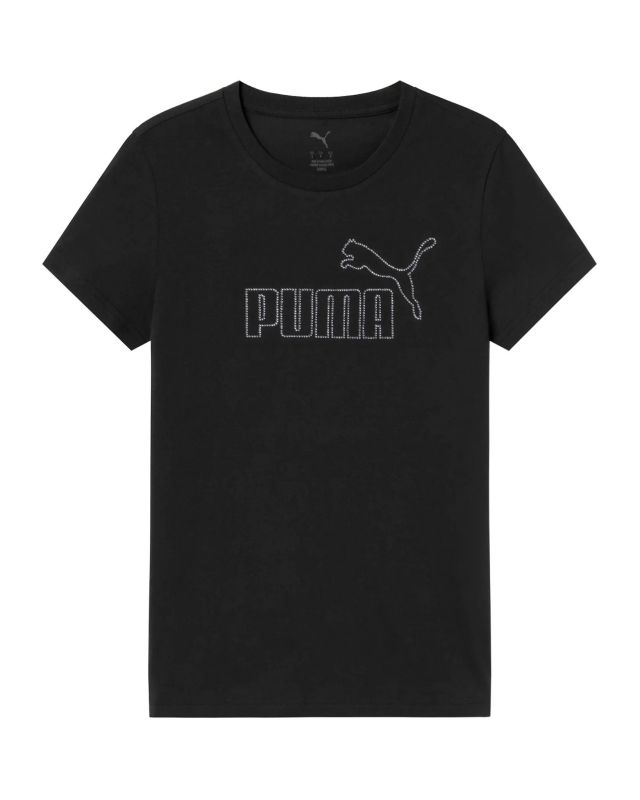 Product: PUMA - T-SHIRT NERA ESSENTIAL DA DONNA CON LOGO STRASS 693519-01