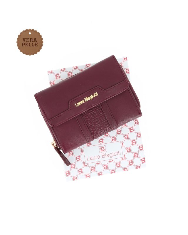 Product: LAURA BIAGIOTTI - Portafoglio bordeaux con patta e tasca posteriore (1 of 4)