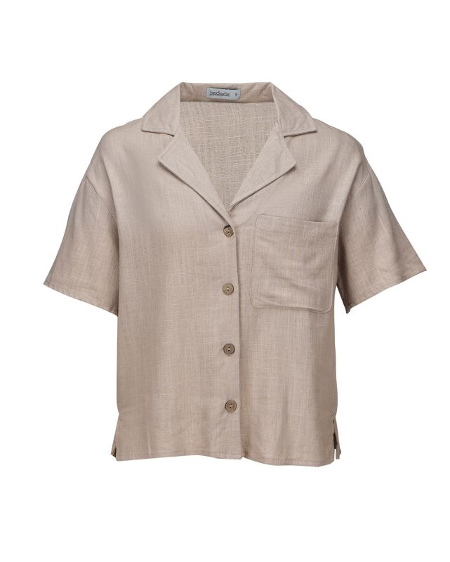 Product: BACHATA - Camicia mezza manica con taschino beige (3 of 3)
