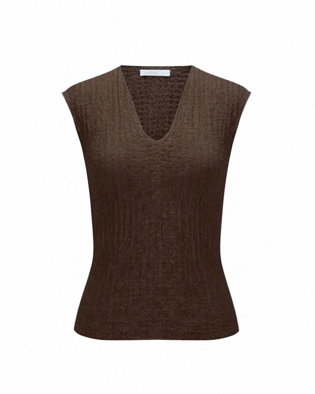 Product: BACHATA - Canotta marrone con scollo a V (1 of 2)