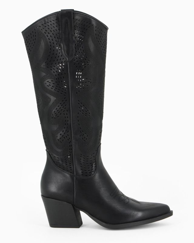 Product: ZOE - Stivale texano nero con zip laterale, tacco 6CM (1 of 4)