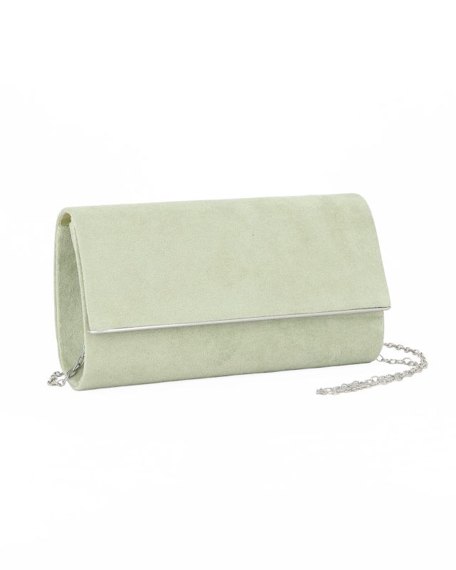 Product: MISS GLOBO - Borsa pochette verde scamosciato con inserto metallizzato (1 of 4)
