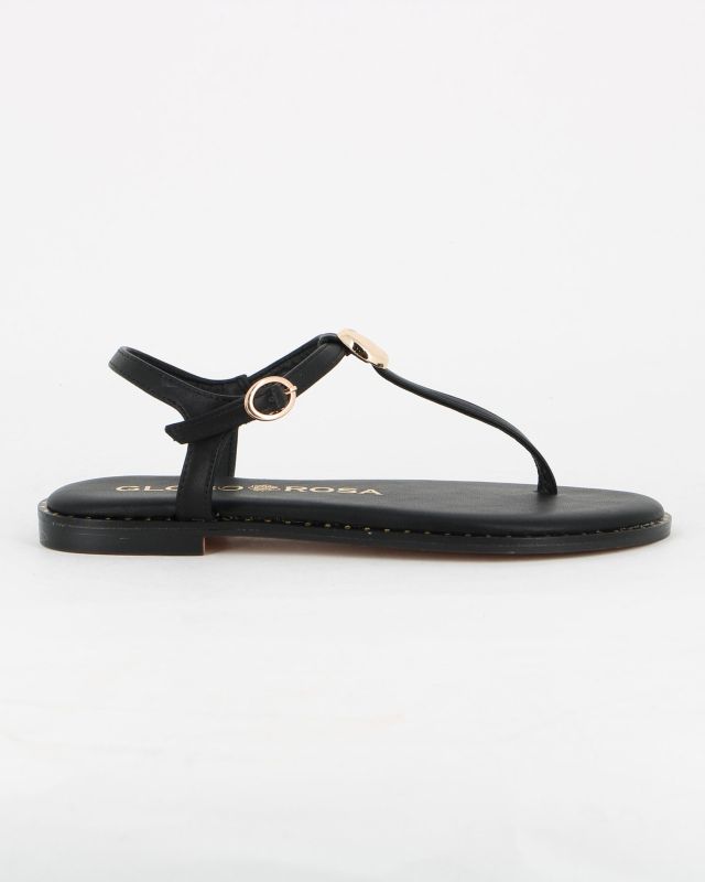 Product: GLOBO ROSA - Sandalo infradito nero con applicazione metallica (1 of 5)