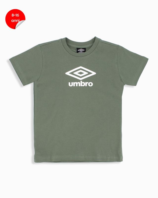 Product: UMBRO - Tshirt manica corta ragazzi 8-16 anni verde militare in cotone (1 of 2)