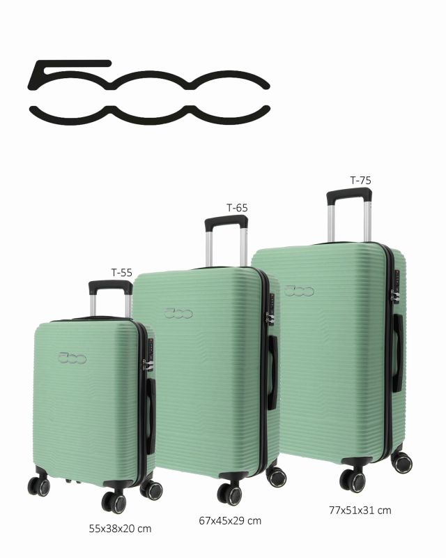 Product: FIAT 500 - TROLLEY VERDE IN ABS 4 RUOTE CON COMBINAZIONE TSA (1 of 6)