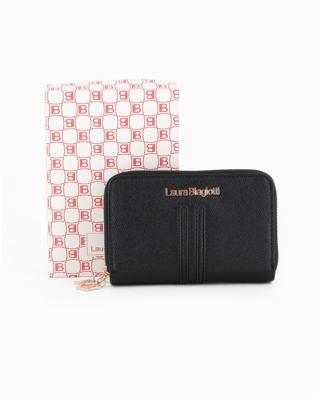 Product: LAURA BIAGIOTTI - Portafoglio nero con due scomparti principali (1 of 3)