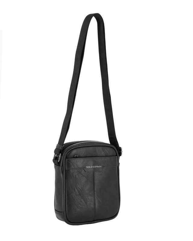 Product: SOLO SOPRANI - Borsello nero con tasca frontale e tasca posteriore (1 of 4)