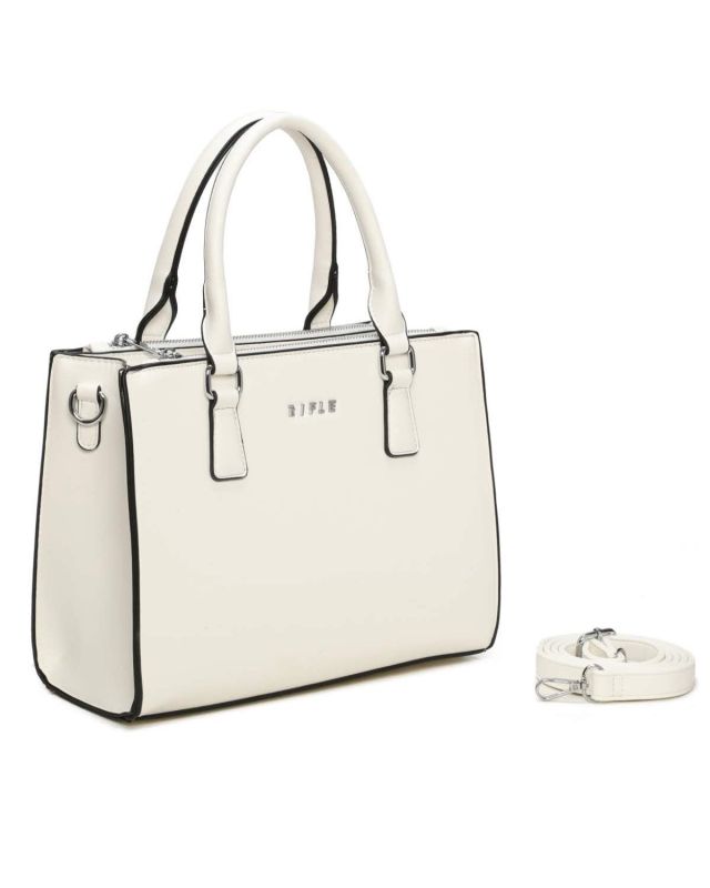 Product: RIFLE - Borsa due manici bianca con tre scomparti principali, tracolla removibile (1 of 3)