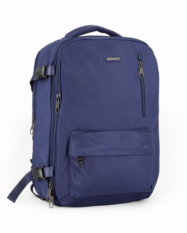Product: OR&MI - Zaino ufficio blu in nylon con fibbie laterali regolabili (1 of 7)
