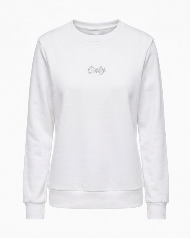 Product: ONLY - MAGLIA MANICA LUNGA BIANCA  CON LOGO STRASS DA DONNA, 10114 (1 of 3)
