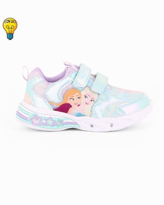 Product: FROZEN - Sneakers celeste da bambina con luci e strappi, numerata 24/30 (1 of 5)