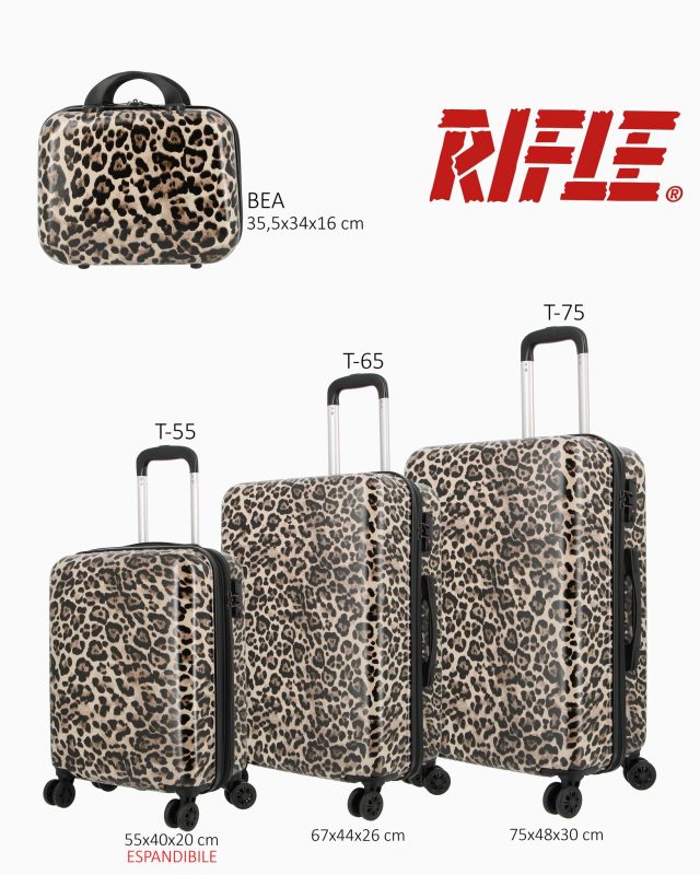 Product: RIFLE - TROLLEY LEOPARDATO 4 RUOTE IN ABS CON COMBINAZIONE TSA (1 of 6)