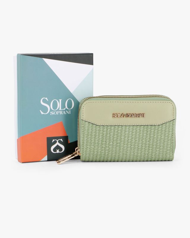 Product: SOLO SOPRANI - Portafoglio verde plissettato con doppia cerniera (1 of 3)