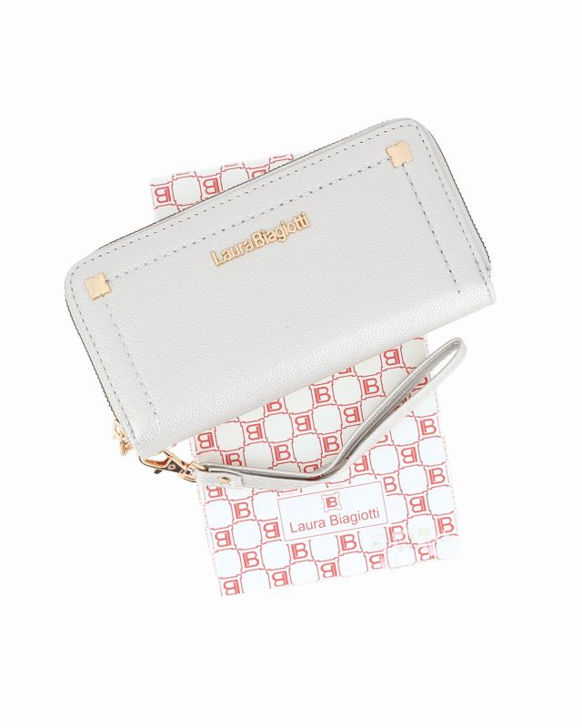 Product: LAURA BIAGIOTTI - Portafoglio argento con due scomparti principali, polsiera removbiile (1 of 3)