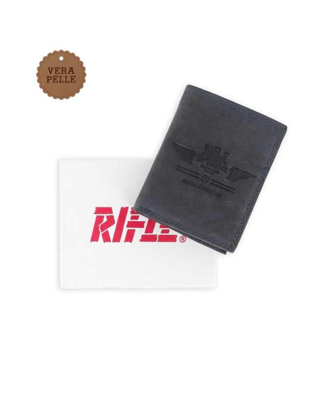 Product: RIFLE - Portafoglio blu in VERA PELLE da uomo con pattina e ribaltina interna (5 of 7)