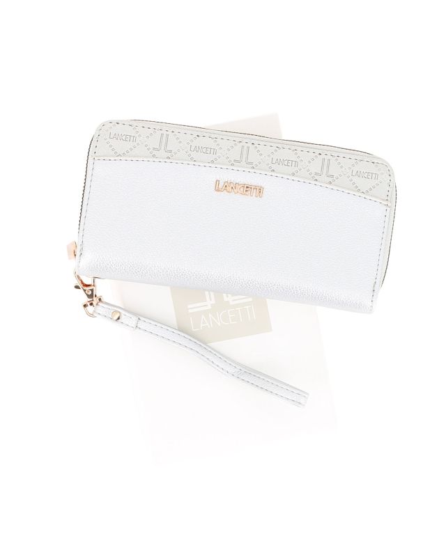 Product: LANCETTI - Portafoglio argento con due scomparti principali, polsiera removibile (1 of 3)