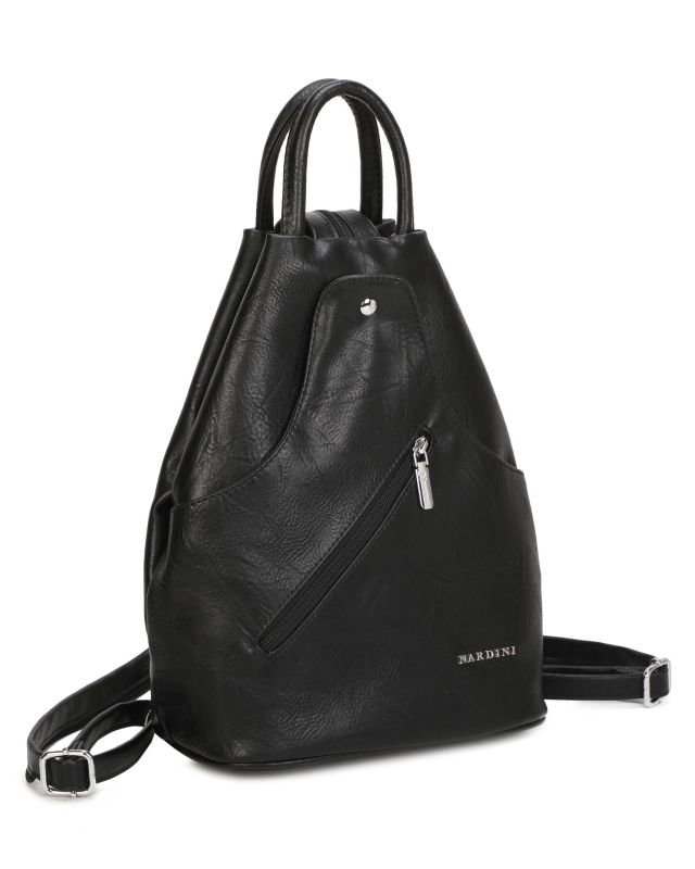 Product: NARDINI - Zaino nero due manici con tasca frontale e spalline regolabili con zip (1 of 3)