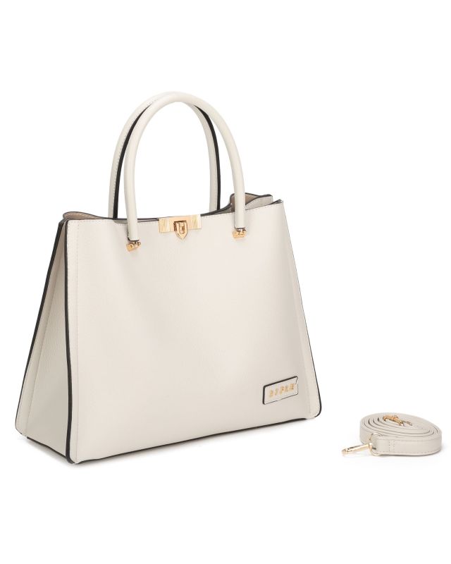 Product: RIFLE - Borsa due manici beige con tre scomparti principali, tracolla removibile (1 of 3)