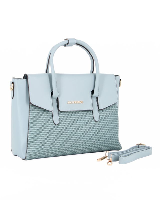 Product: SOLO SOPRANI - Borsa due manici jeans con patta, tracolla removibile (1 of 4)