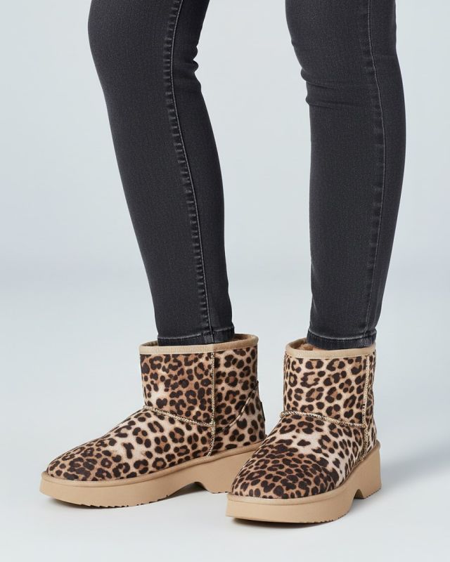 Product: RIFLE - Stivaletto leopardato da donna con pelliccia interna (1 of 6)
