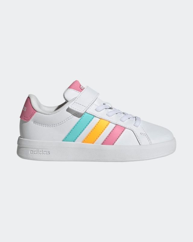 Product: ADIDAS - SCARPA BIANCA GRAND COURT 3.0 STRISCE COLORATE DA BAMBINI 28-35 - KI6503 (1 of 7)