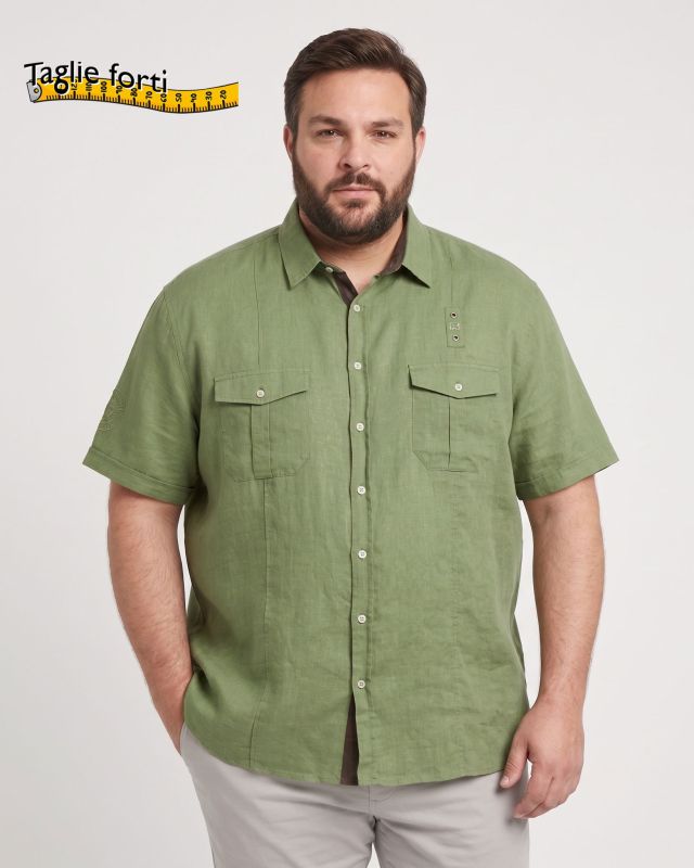 Product: OVER CAMICIA MANICA CORTA 100% LINO (1 of 6)