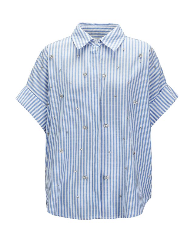 Product: BACHATA - Camicia mezza manica con strass (1 of 2)