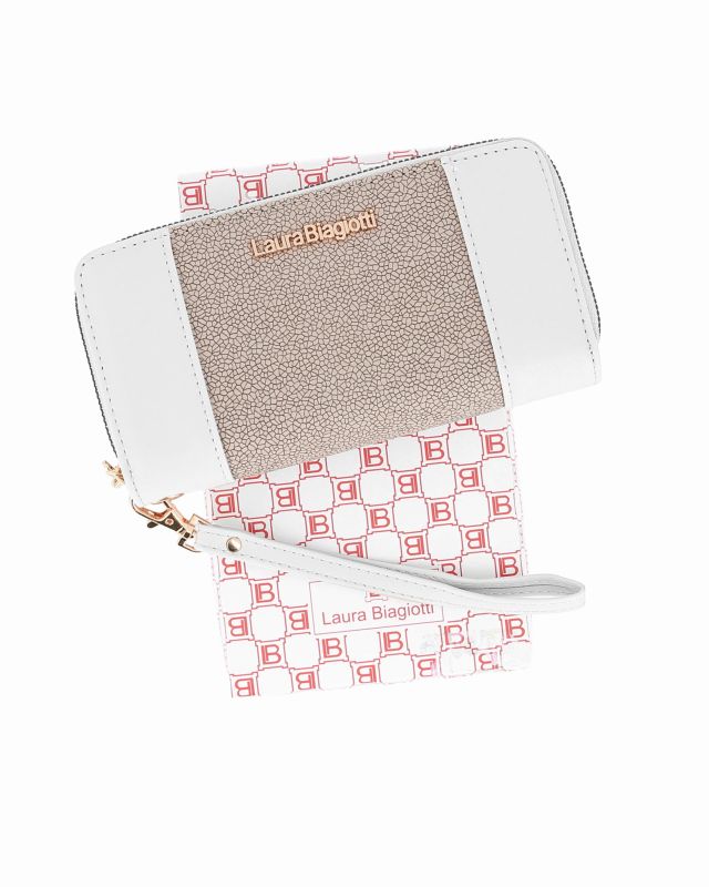 Product: LAURA BIAGIOTTI - Portafoglio bianco con due scomparti principali, polsiera removbiile (1 of 3)