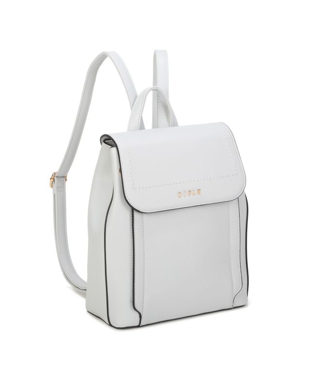Product: RIFLE - Zaino bianco con doppia tasca frontale e patta (1 of 3)