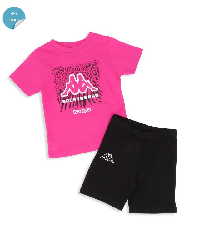 Product: KAPPA - Completo mezza manica bambina 3-7 anni fuxia in cotone (1 of 2)