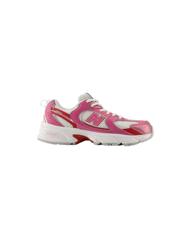 Product: NEW BALANCE -  SNEAKERS KIDS LIFESTYLE BIANCHE CON DETTAGLI FUXIA  E ROSSI DAL 28 AL 35, P5304GR (1 of 15)