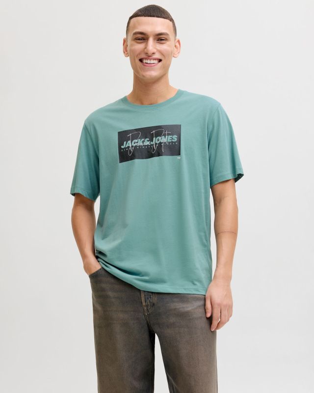 Product: JACK & JONES - TSHIRT MANICA CORTA VERDE ACQUA DA UOMO (1 of 8)