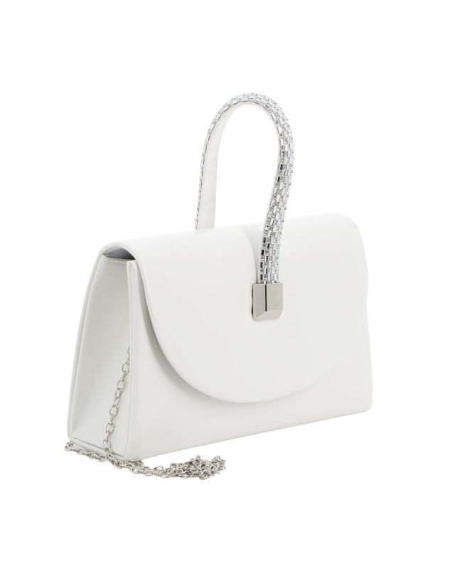 Product: DIVAS - Pochette bianca con patta e manico di strass (5 of 16)