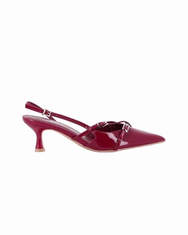 Product: MISS GLOBO - Décolleté slingback rossa in vernice con sottopiede in memory foam, tacco 5,5CM (1 of 5)