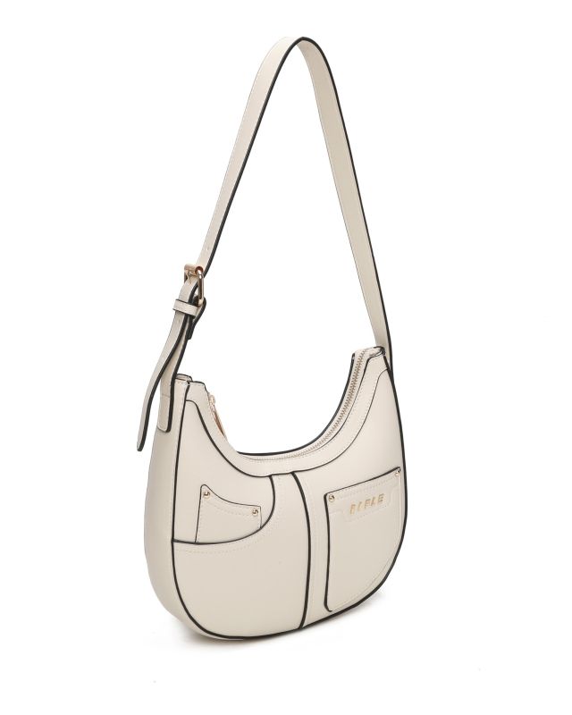 Product: RIFLE - Borsa a spalla beige con tasca posteriore e finte tasche frontali (1 of 3)