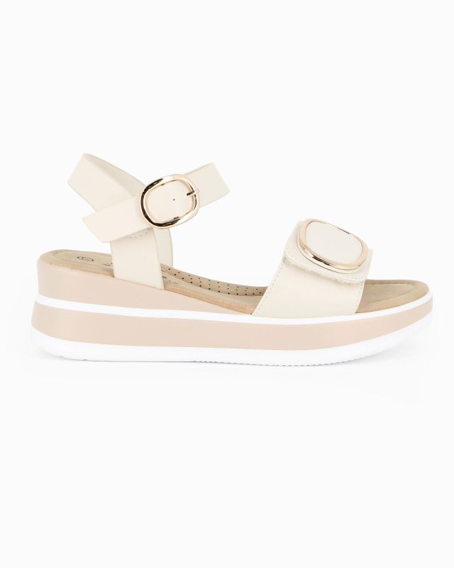 Product: MISS GLOBO - Sandalo panna platform con sottopiede memory soft e strappo, zeppa 5CM (1 of 4)