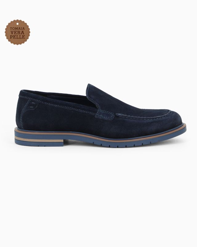 Product: CLASS MAN - Mocassino blu scamosciato in VERA PELLE (1 of 8)