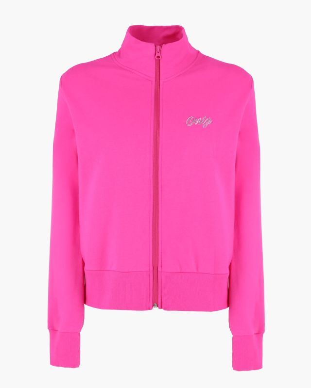 Product: ONLY -  FELPA FULL ZIP FUXIA   CON LOGO STRASS DA DONNA, 10107 (1 of 3)