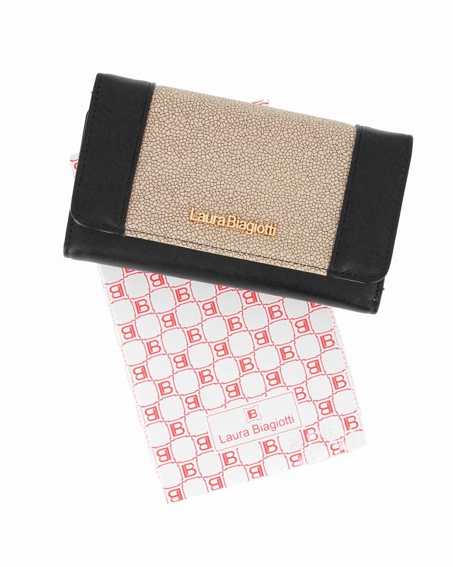 Product: LAURA BIAGIOTTI - Portafoglio nero con lavorazione sulla patta (1 of 3)